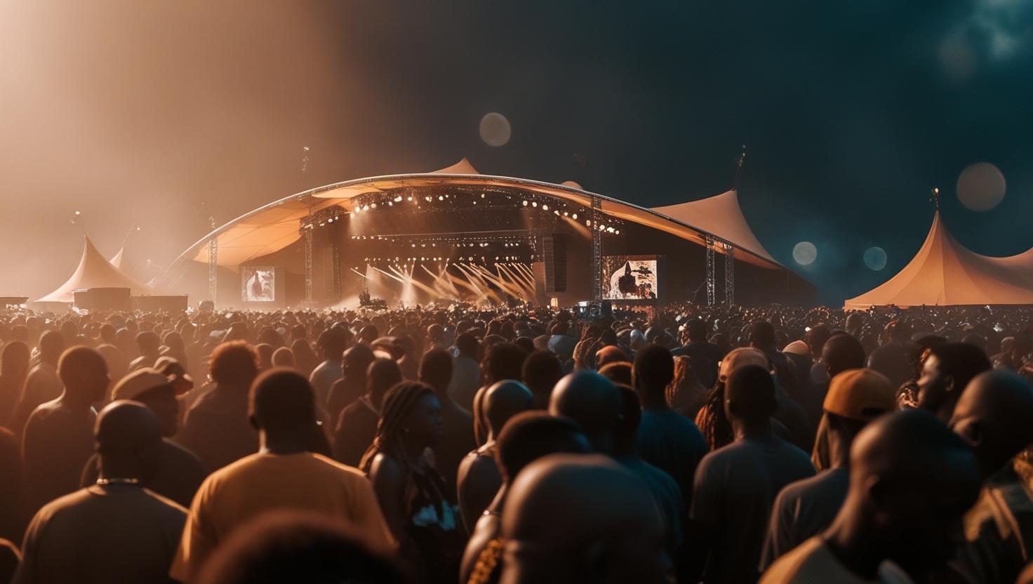 une foule compact dans un grand podium