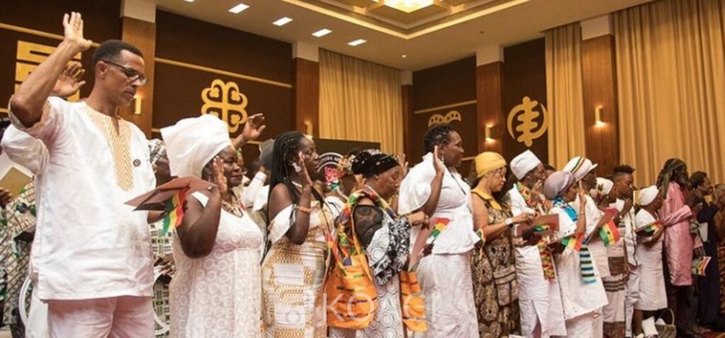 Afro-déscendants recevant la nationalité Ghanéenne lors d'une cérrémonie publique à Accra au Ghana