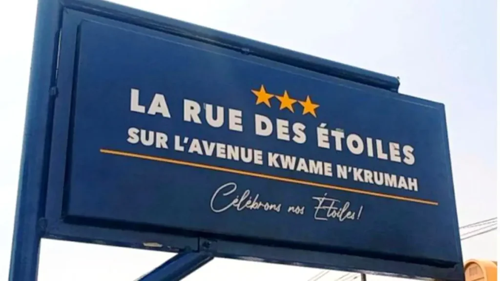 Plaque de la rue des étoile - Ouagadougou